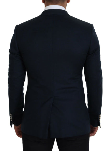Dolce & Gabbana Blauer doppelreihiger formeller Mantel Blazer