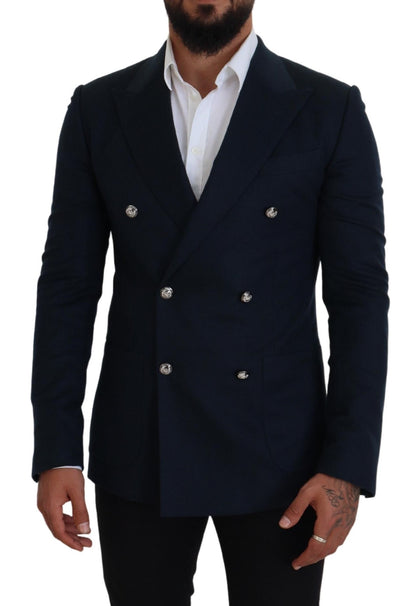 Dolce & Gabbana Blauer doppelreihiger formeller Mantel Blazer