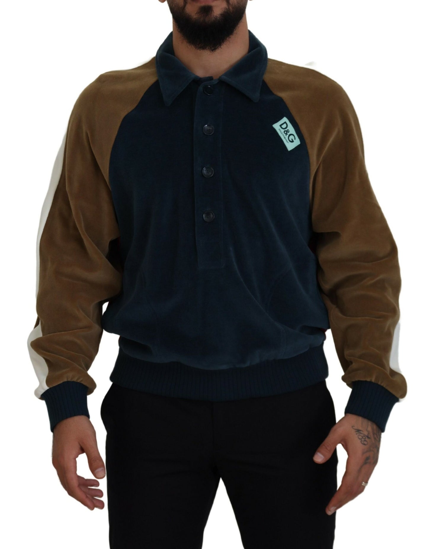 Dolce & Gabbana Multicolor Pullover mit Kragen aus Baumwolle