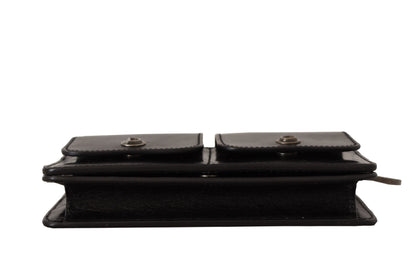 Dolce & Gabbana Schwarzes Lederhandtäschchen Mini Bag Card Bill Wallet