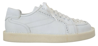 Dolce & Gabbana Weiß Leder Low Top Oxford Turnschuhe Freizeitschuhe
