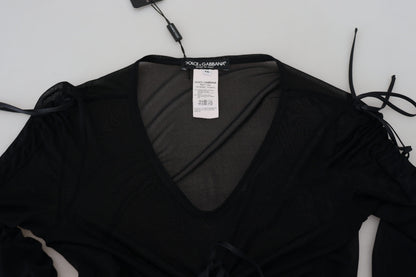Dolce & Gabbana Schwarzes Viskose Bodycon Etuikleid Midikleid