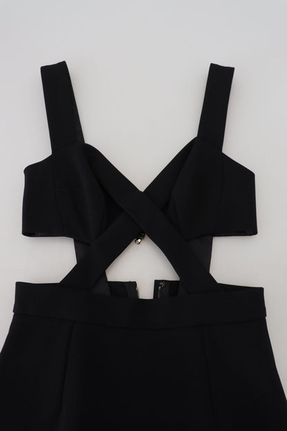 Dolce & Gabbana Schwarzes Viskose Bodycon Etuikleid Midikleid