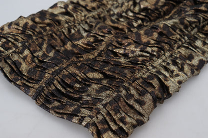 Dolce & Gabbana Multicolor Leopard Bodycon Etuikleid Midikleid