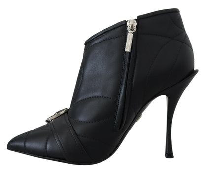 Dolce & Gabbana Schwarze Devotion Gesteppte Knöchelstiefel mit Schnalle Schuhe
