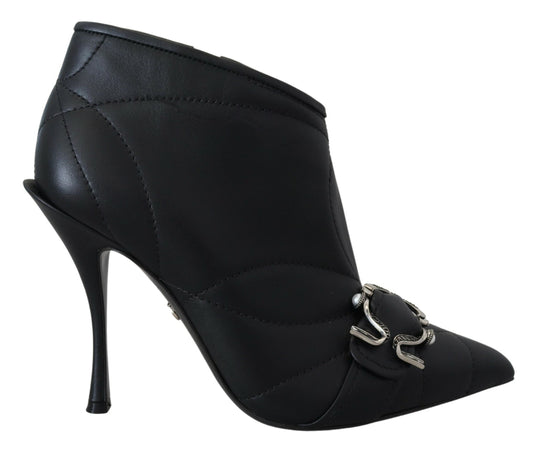 Dolce & Gabbana Schwarze Devotion Gesteppte Knöchelstiefel mit Schnalle Schuhe