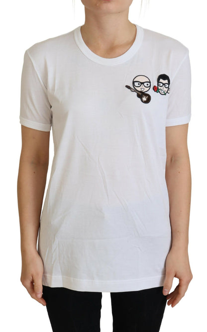 Dolce & Gabbana Weißes #dgfamily Baumwoll-T-Shirt mit Rundhalsausschnitt