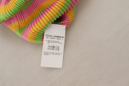 Dolce & Gabbana Multicolor Seidenweste Pullover Tank Top