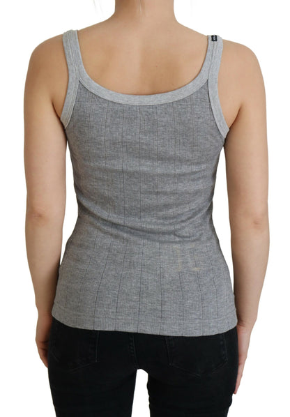 Dolce & Gabbana Graues Baumwolle Modal Canotta Tank Top T-Shirt