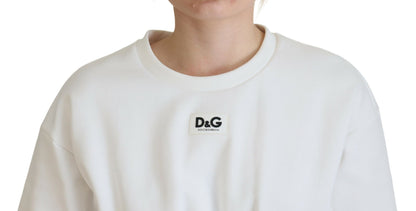 Dolce & Gabbana Weißes Korsett Stretch-Baumwoll-T-Shirt