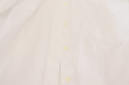 Dolce & Gabbana Weißes langärmeliges formelles Top mit Kragen aus Baumwolle