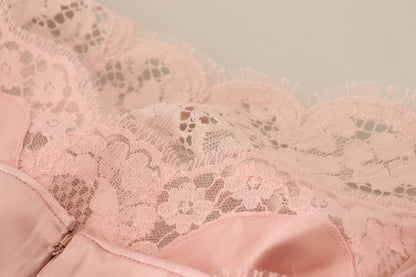 Dolce & Gabbana Pinke florale Spitze ärmelloses Tank-Bluse Top