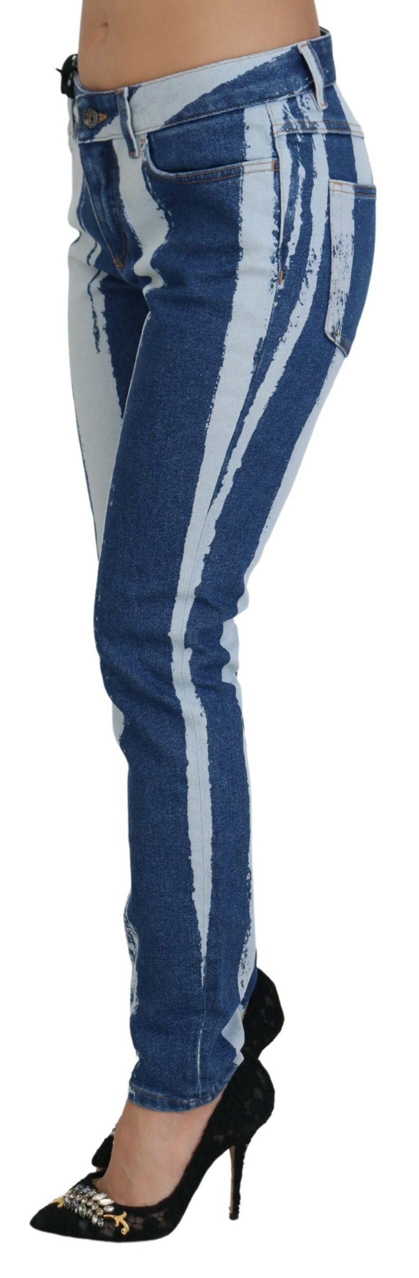 Dolce &amp; Gabbana Smooth Striped Slim Fit Italian Jeans