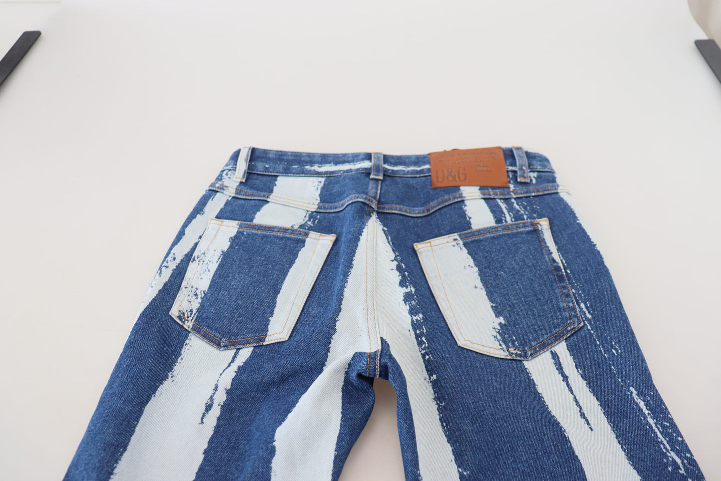 Dolce &amp; Gabbana Smooth Striped Slim Fit Italian Jeans