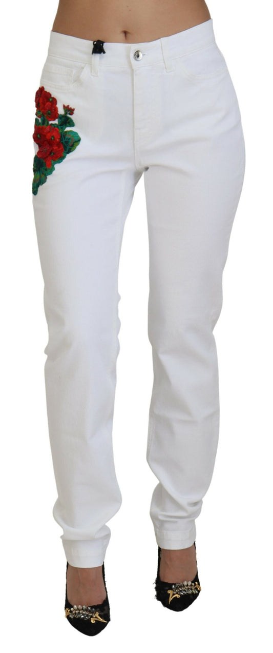Dolce &amp; Gabbana Elegant white mid-rise skinny jeans