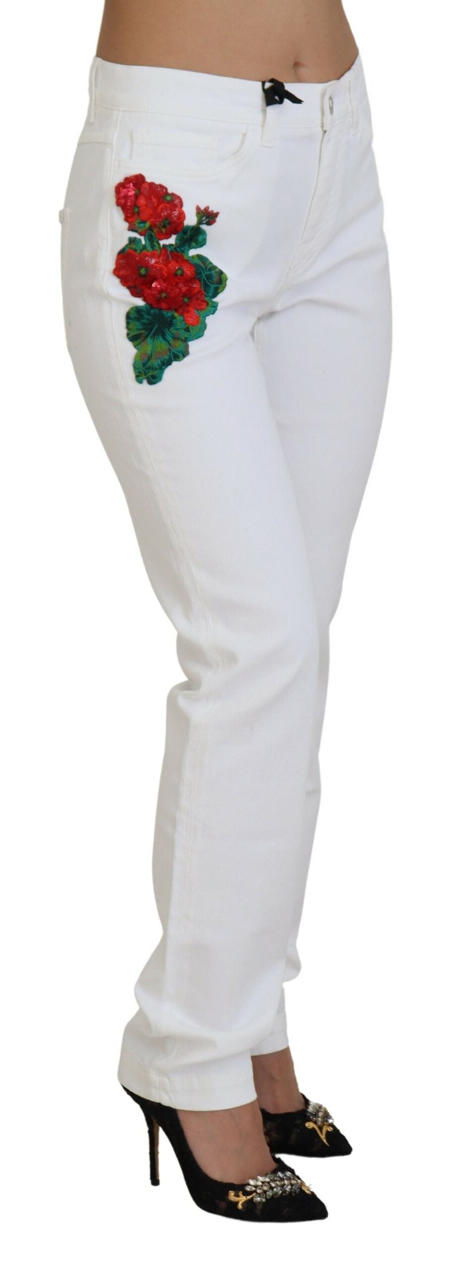 Dolce &amp; Gabbana Elegant white mid-rise skinny jeans