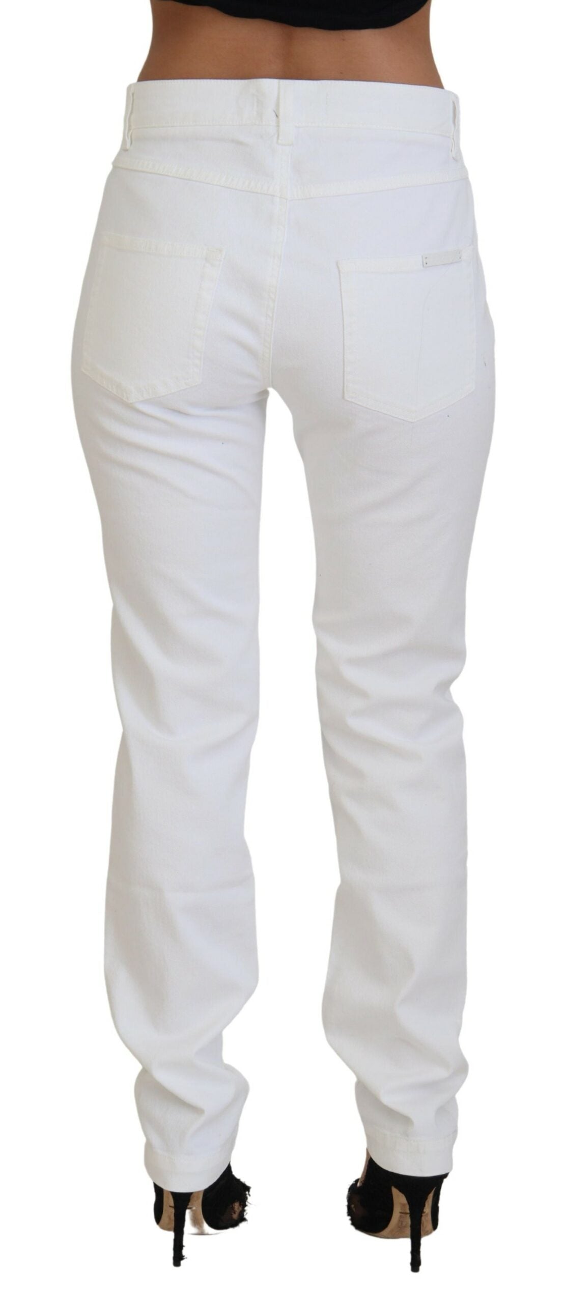 Dolce &amp; Gabbana Elegant white mid-rise skinny jeans