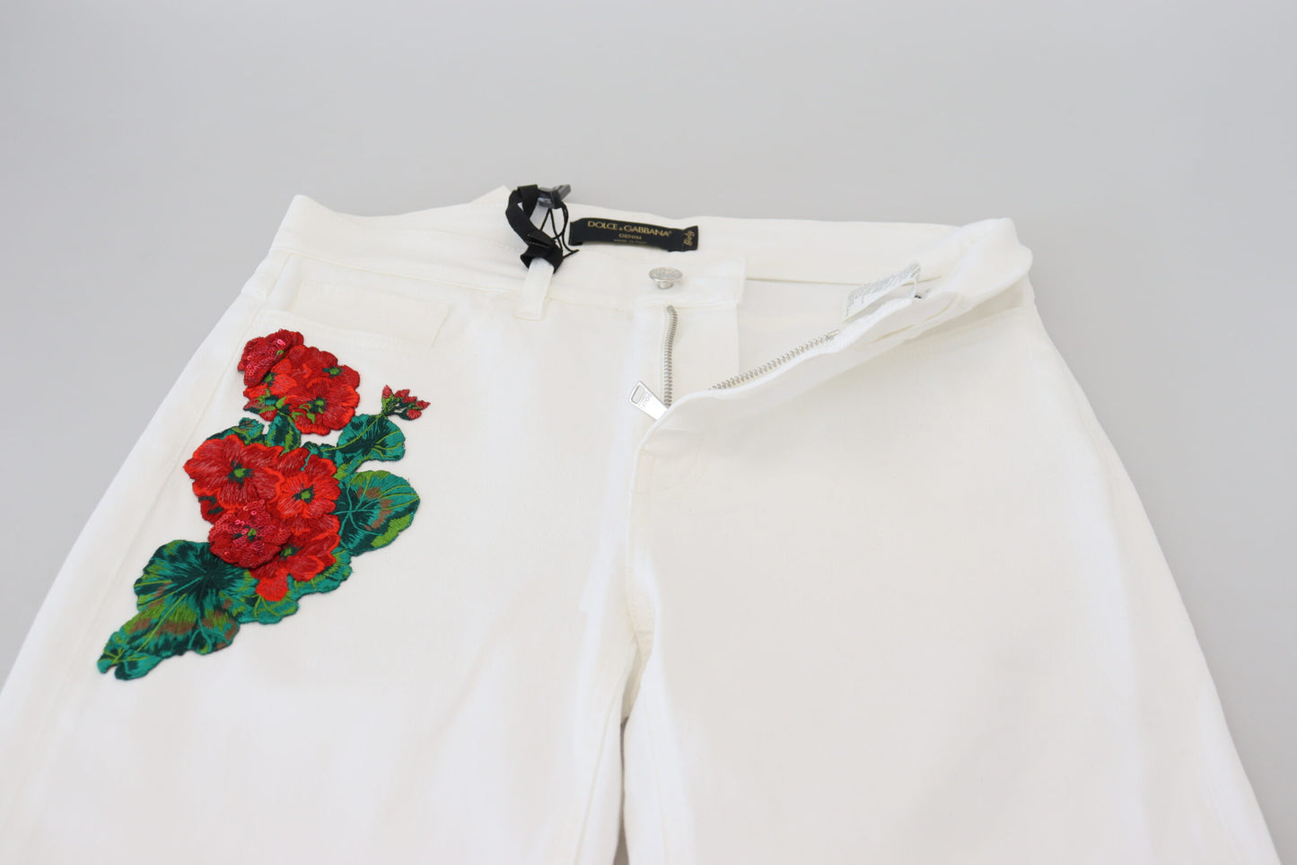 Dolce &amp; Gabbana Elegant white mid-rise skinny jeans