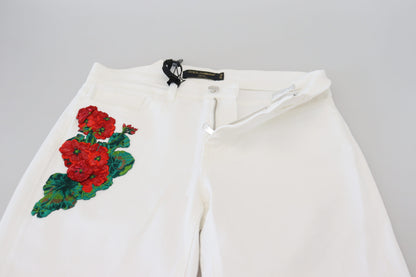 Dolce &amp; Gabbana Elegant white mid-rise skinny jeans