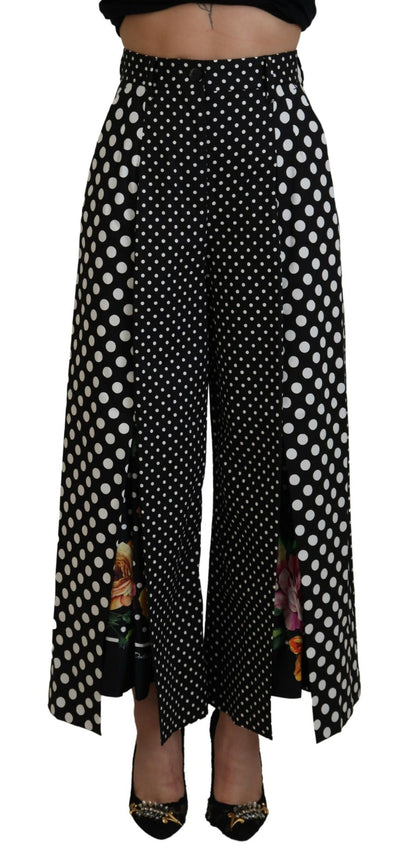 Dolce &amp; Gabbana Elegant Polka Dot High Waisted Pants
