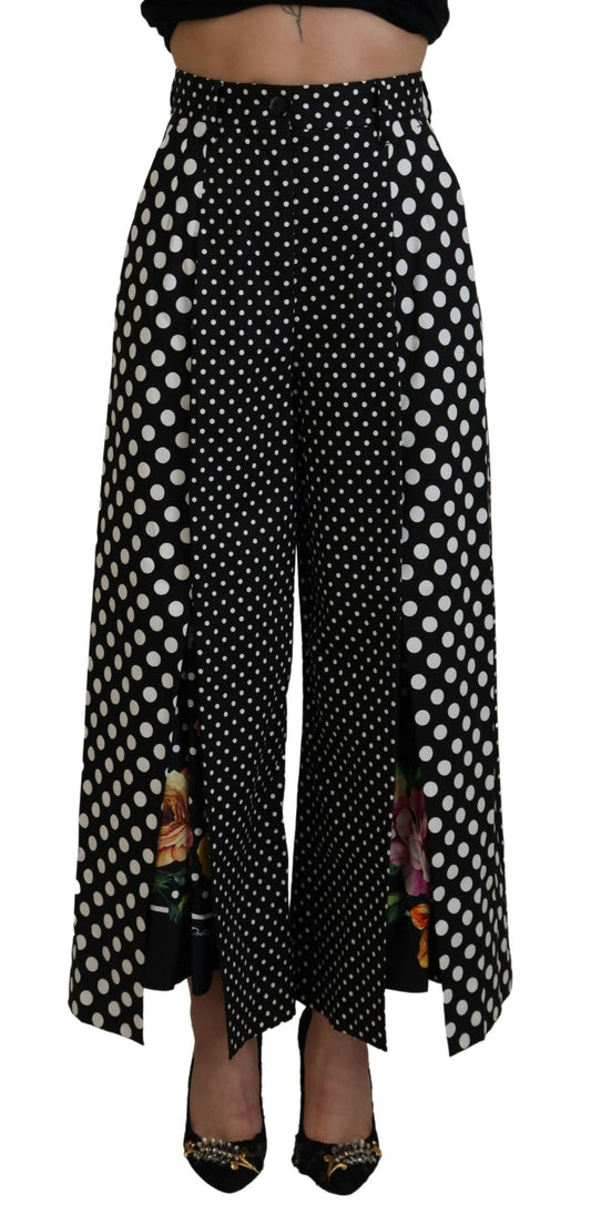 Dolce &amp; Gabbana Elegant Polka Dot High Waisted Pants