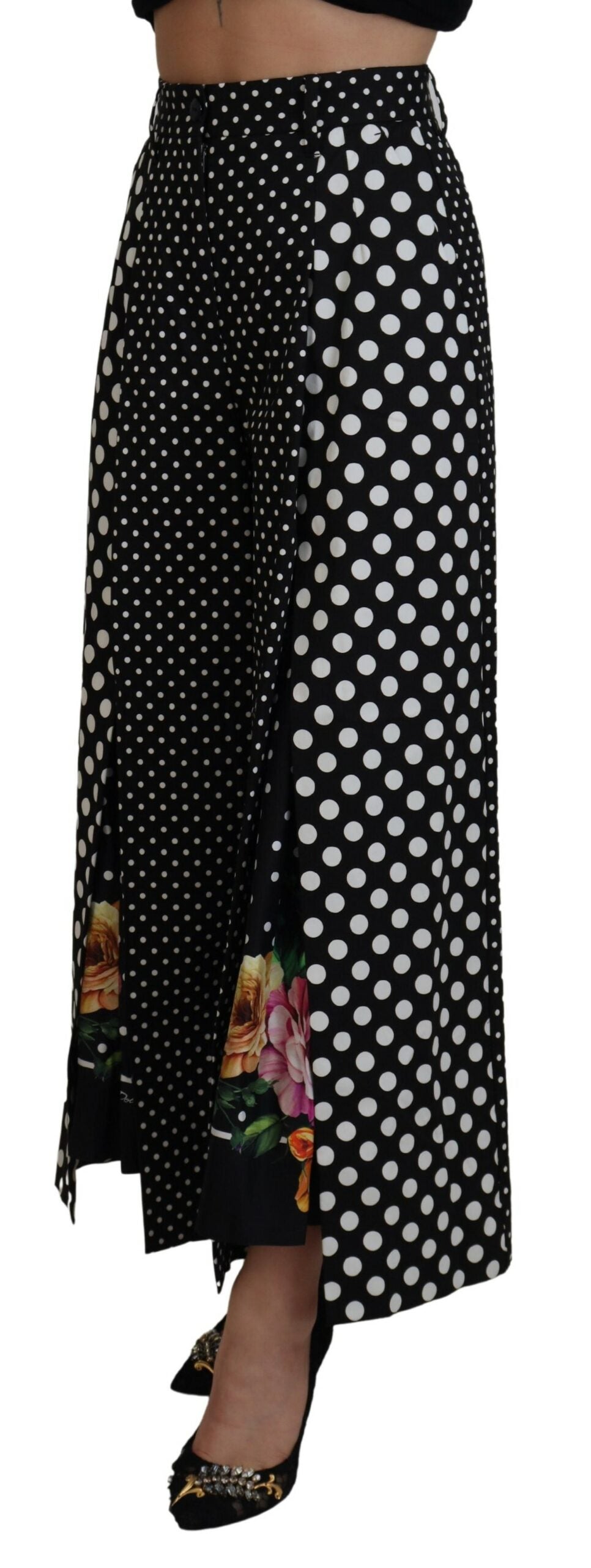 Dolce &amp; Gabbana Elegant Polka Dot High Waisted Pants