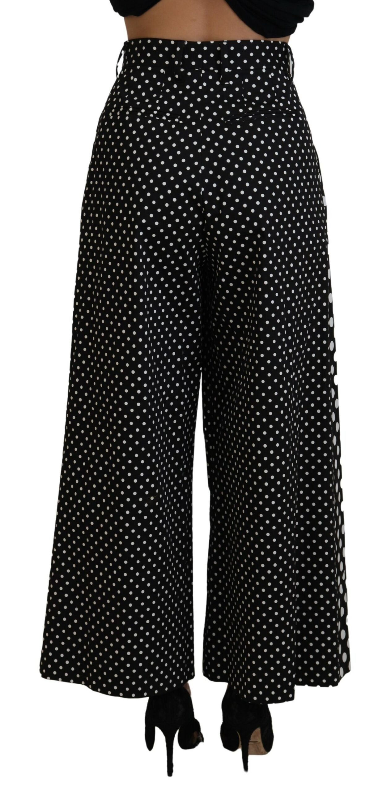 Dolce &amp; Gabbana Elegant Polka Dot High Waisted Pants