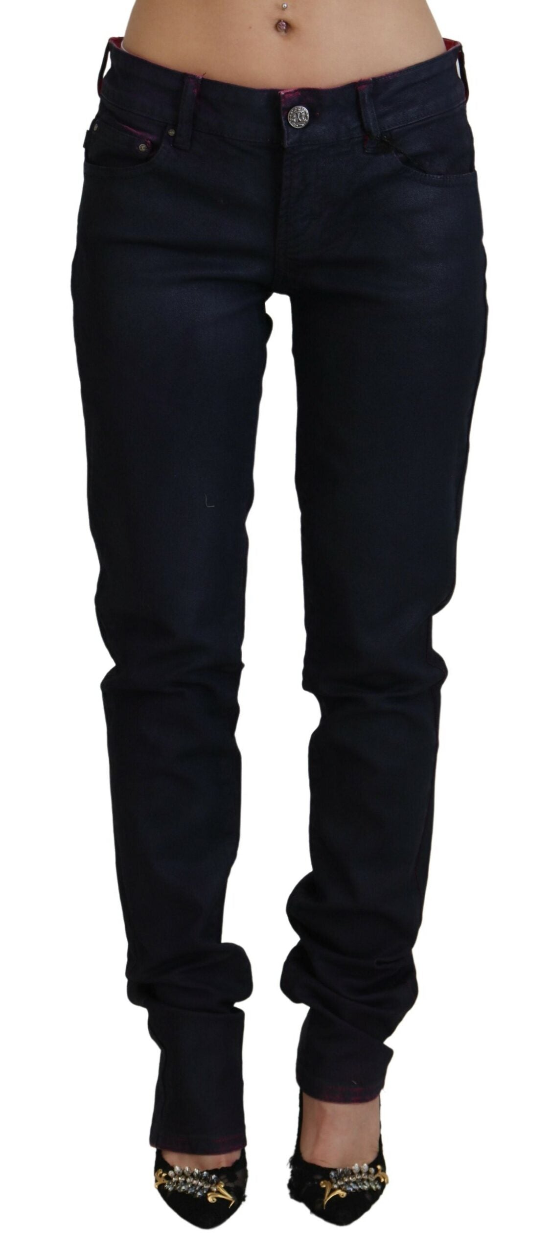 Just Cavalli Slim Black Low Waist Denim Pants