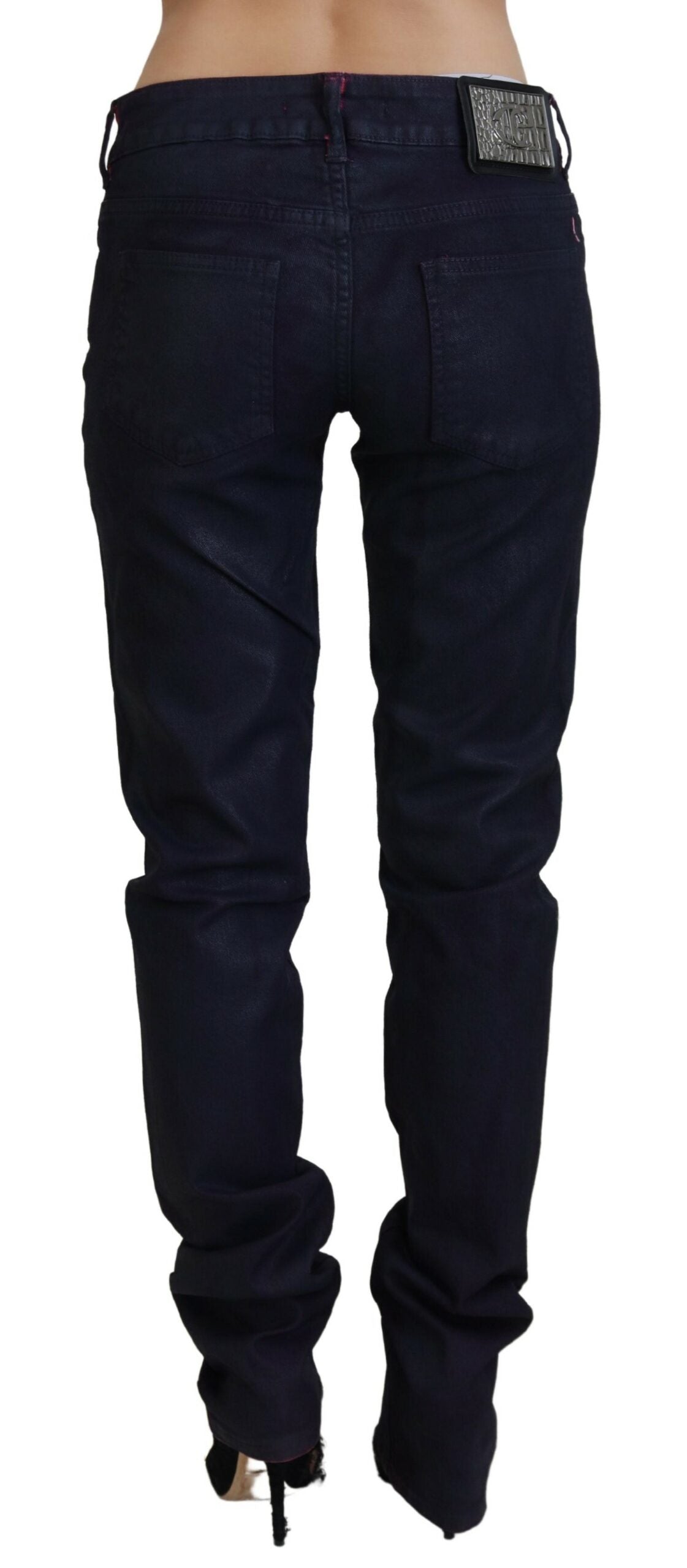 Just Cavalli Slim Black Low Waist Denim Pants