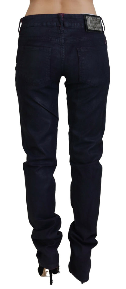 Just Cavalli Slim Black Low Waist Denim Pants