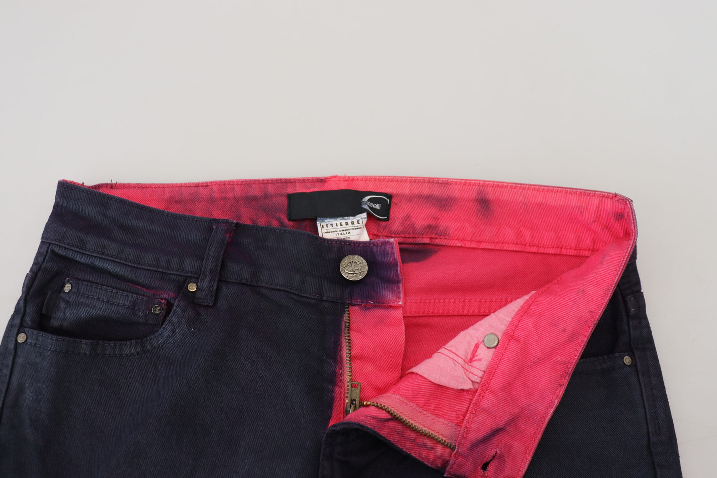 Just Cavalli Slim Black Low Waist Denim Pants