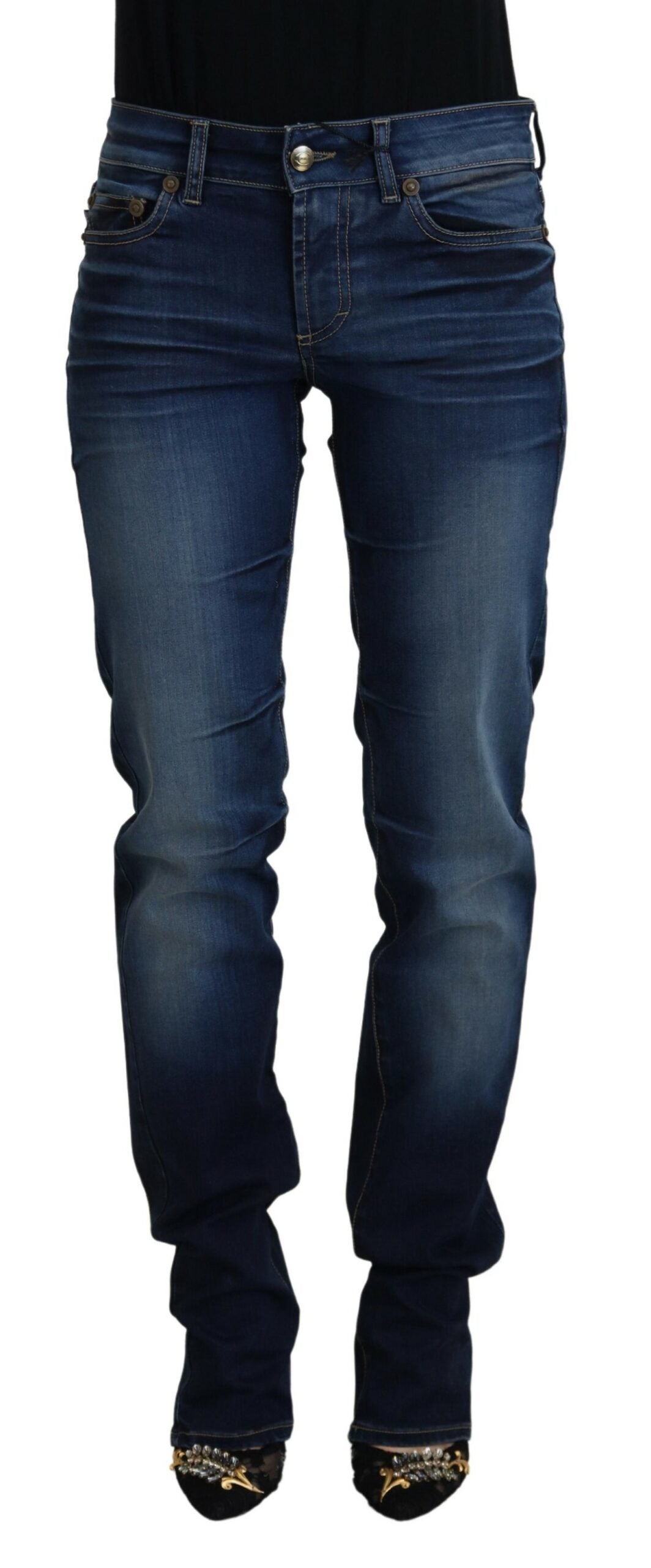 Just Cavalli Chic low-waisted denim pants in blue