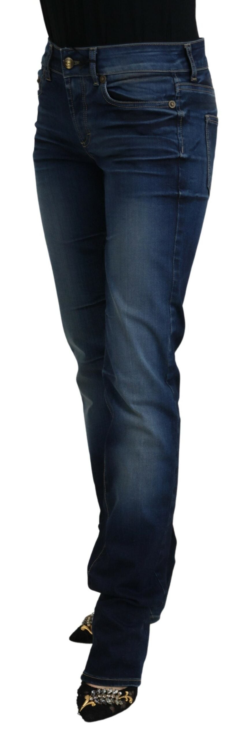 Just Cavalli Chic low-waisted denim pants in blue