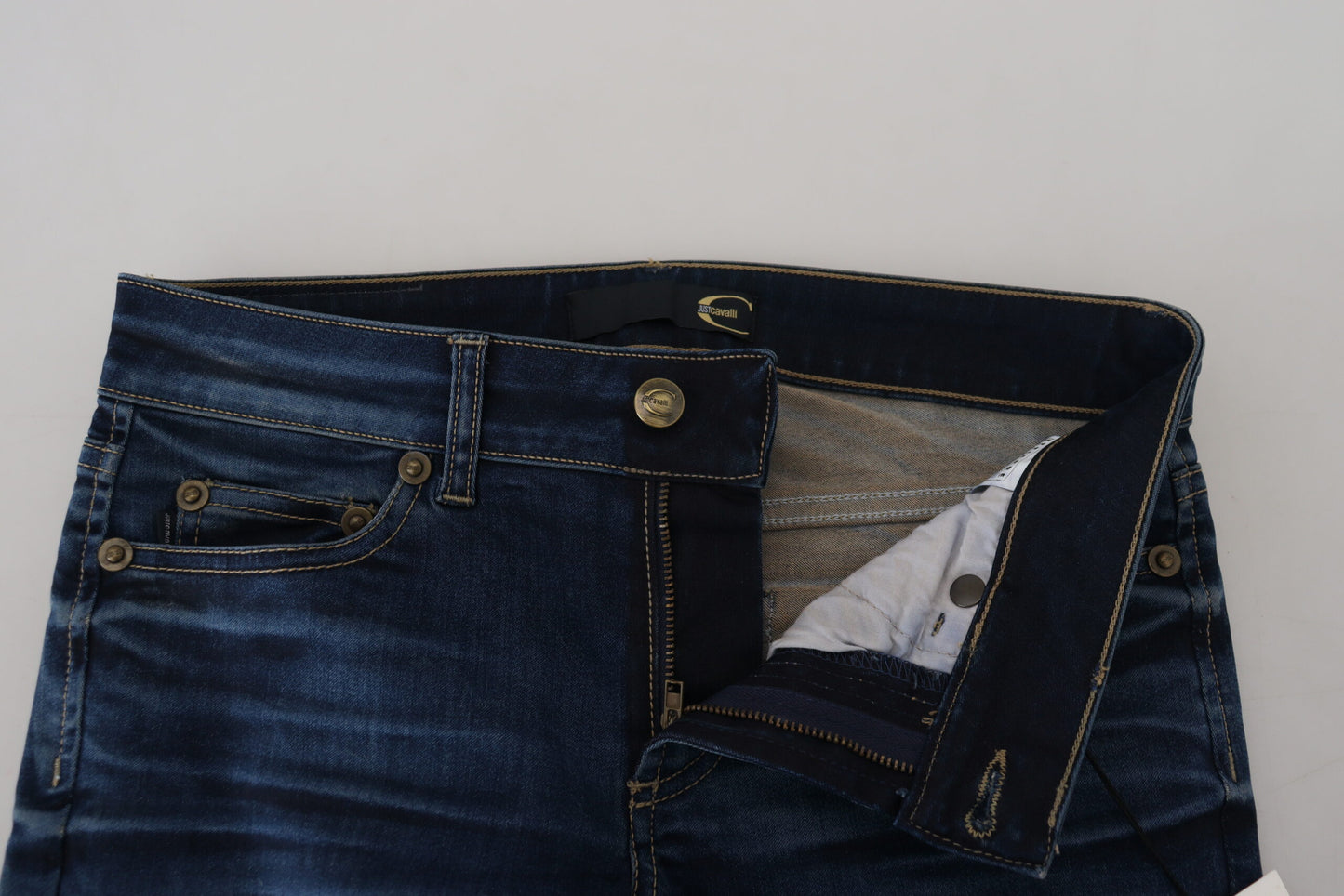 Just Cavalli Chic low-waisted denim pants in blue