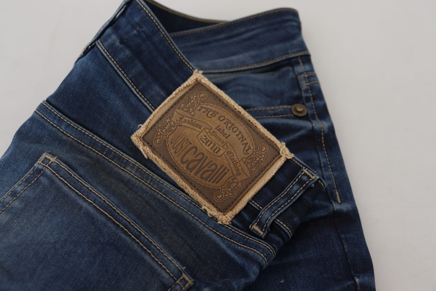 Just Cavalli Chic low-waisted denim pants in blue