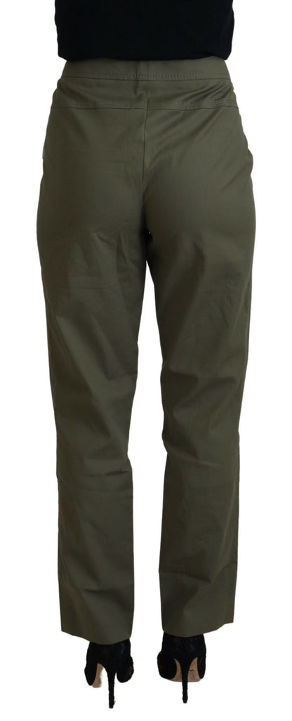 LAUREL Grüne Baumwolle High Waist Damen Tapered Pants