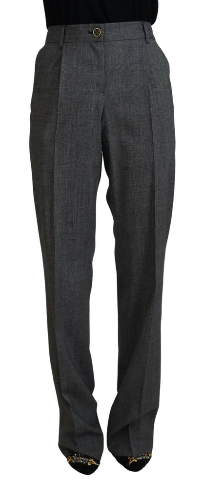 Dolce &amp; Gabbana High-Waisted Checked Wool Pants