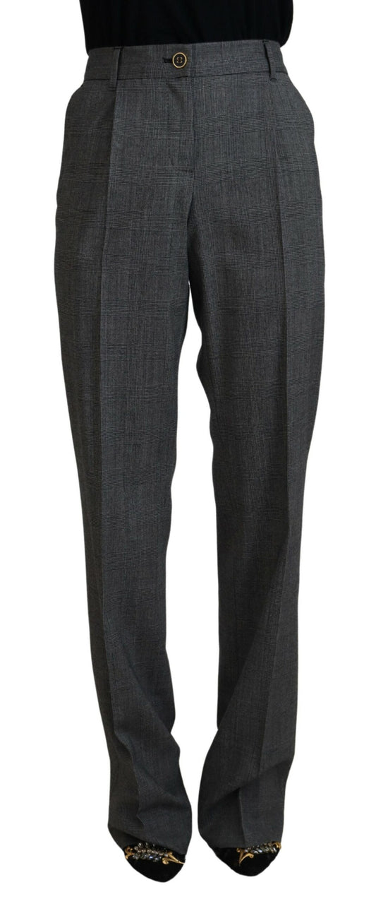 Dolce &amp; Gabbana High-Waisted Checked Wool Pants