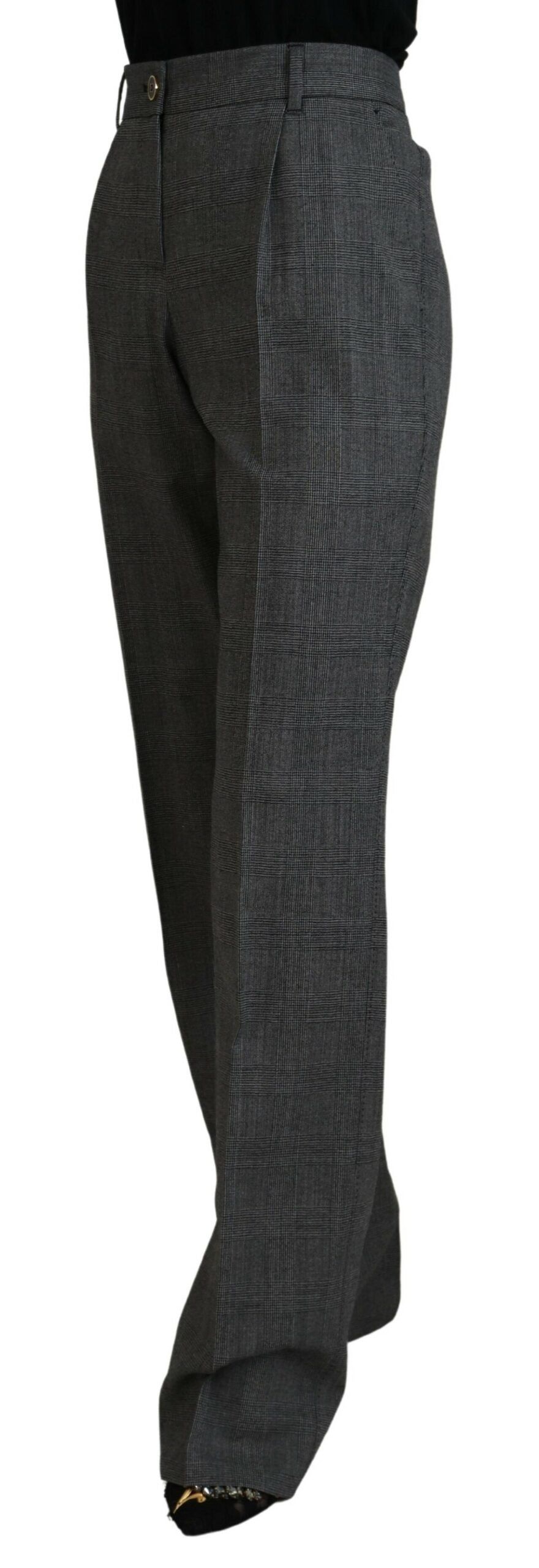 Dolce &amp; Gabbana High-Waisted Checked Wool Pants