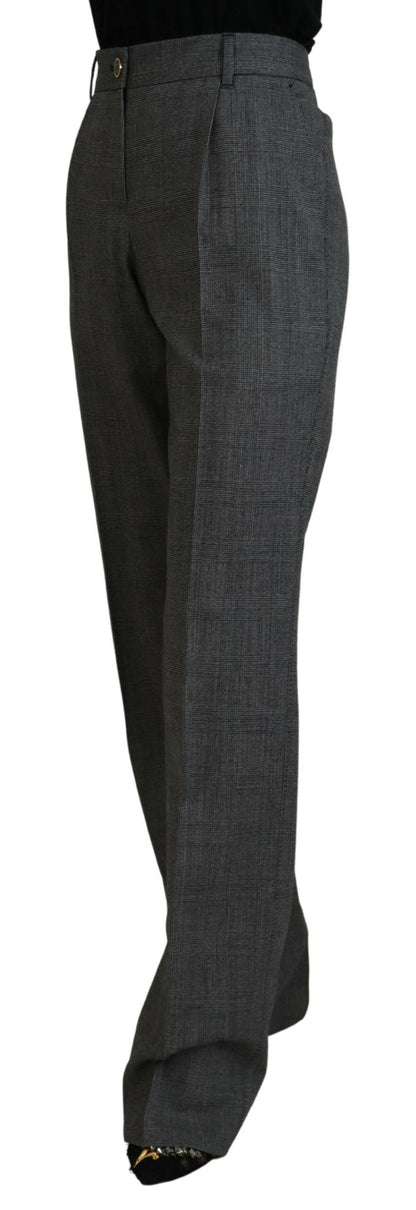 Dolce &amp; Gabbana High-Waisted Checked Wool Pants