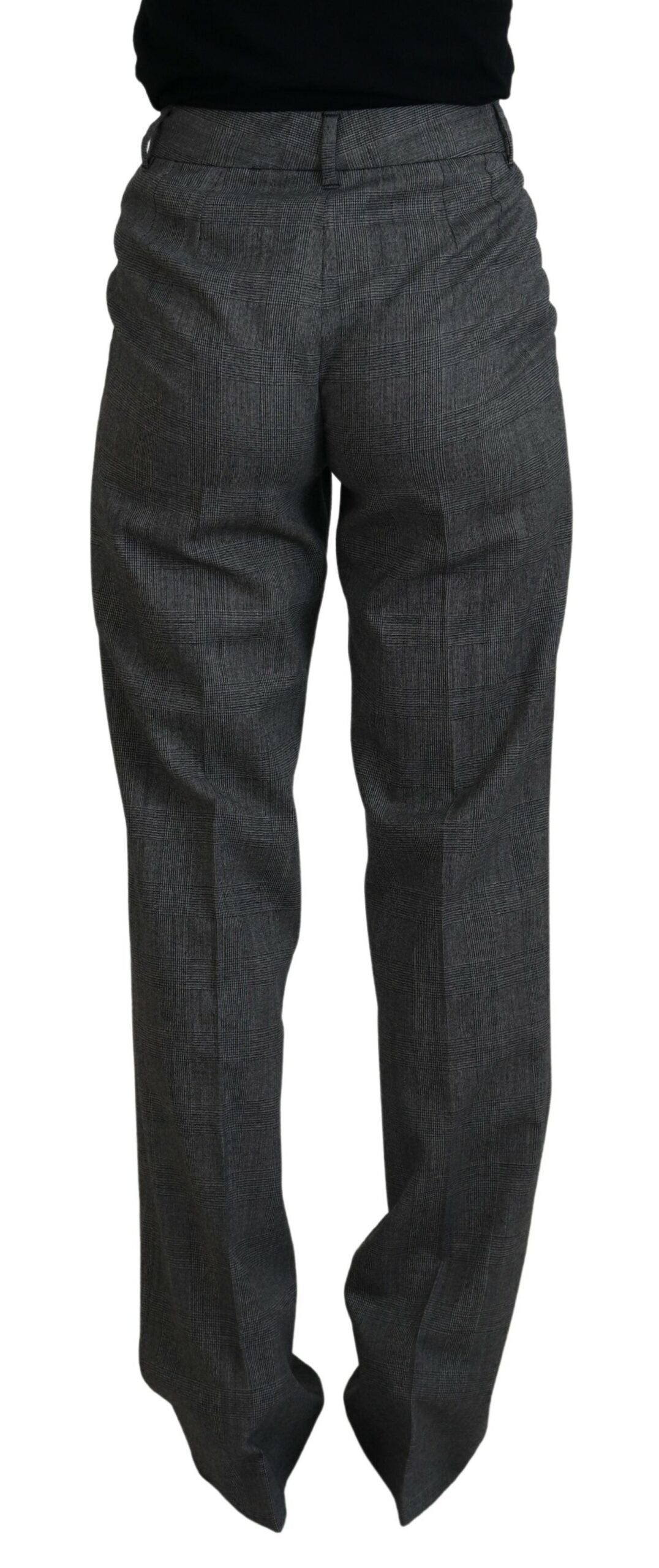 Dolce &amp; Gabbana High-Waisted Checked Wool Pants