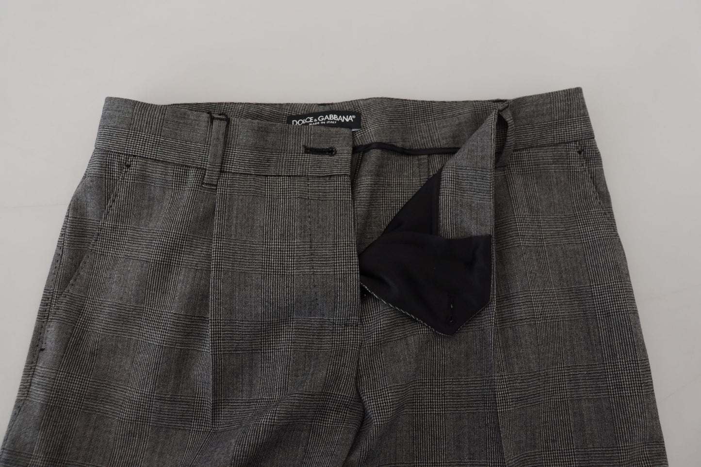 Dolce &amp; Gabbana High-Waisted Checked Wool Pants