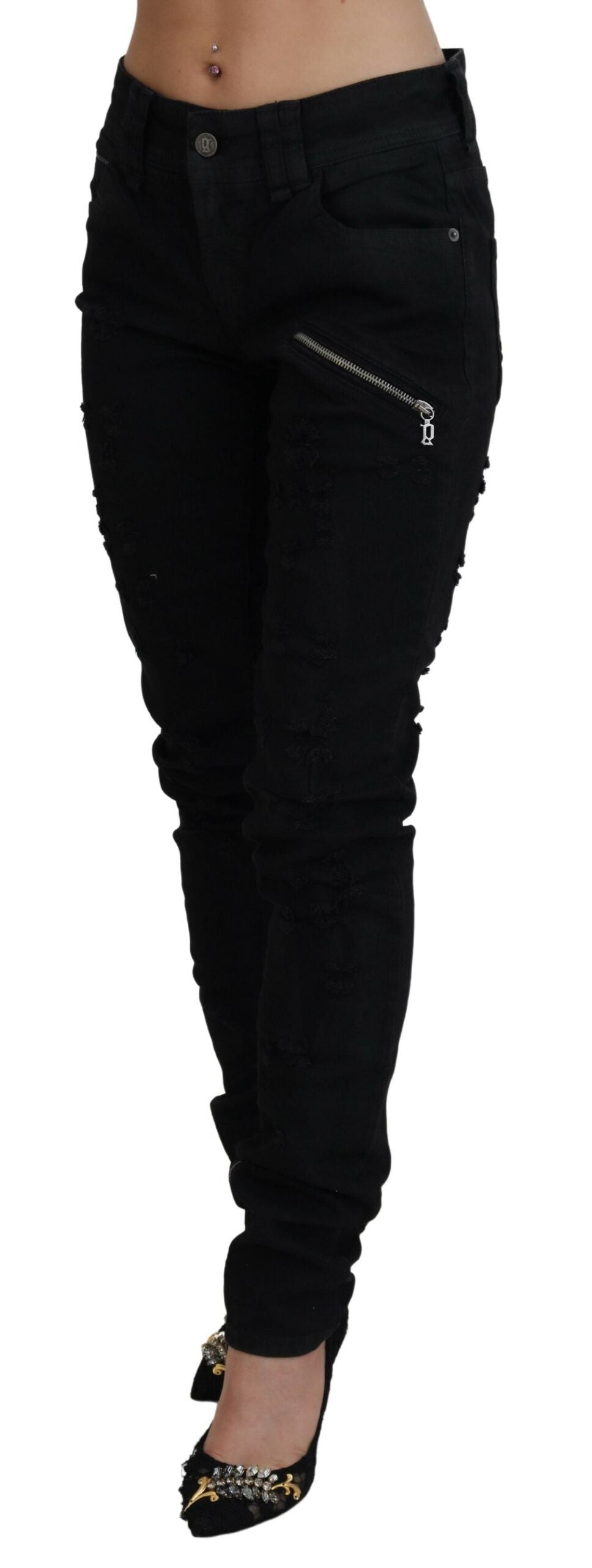 John Galliano Chic black mid-waist flared jeans