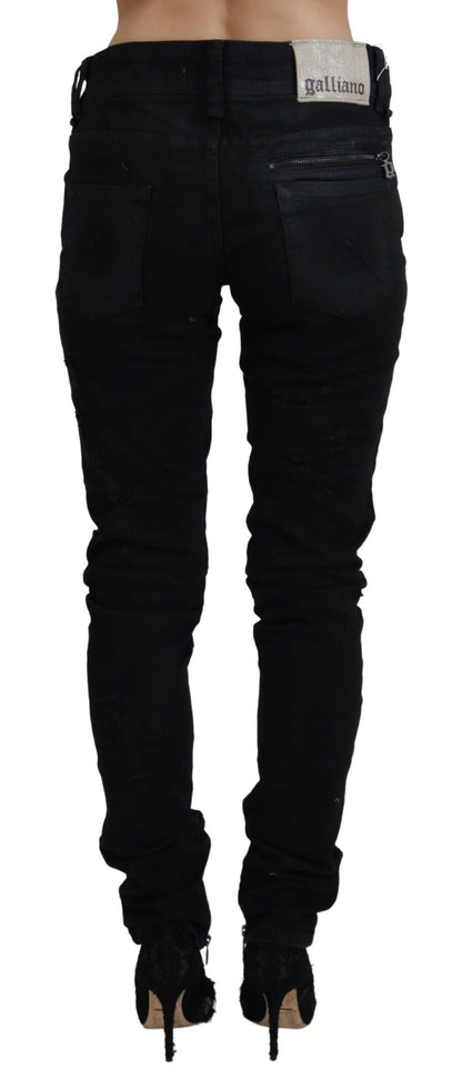 John Galliano Chic black mid-waist flared jeans