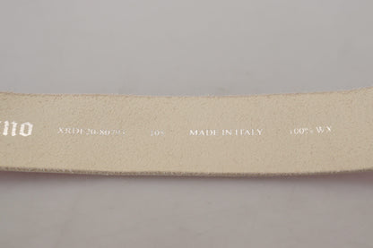 John Galliano Rosa Leder Brief Logo Runde Schnalle Taille Gürtel