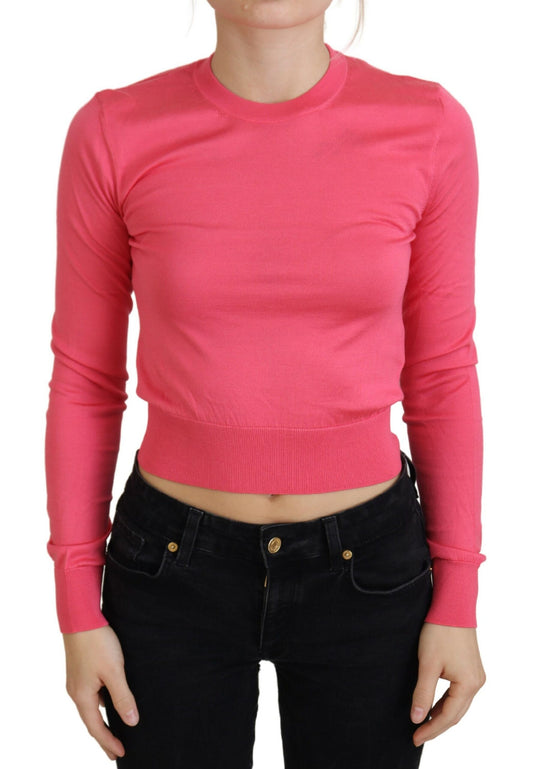 Dolce &amp; Gabbana Elegant pink round neck sweater