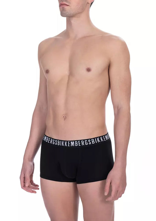 Bikkembergs Schwarze Baumwolle Herrenunterwäsche Trunk Twin Pack