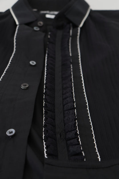 Dolce &amp; Gabbana Elegant Slim Fit Tuxedo Shirt