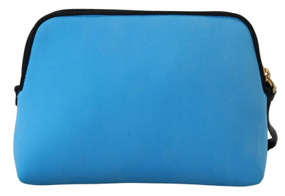 Dolce & Gabbana Handtäschchen mit blauem Logodruck und Leopardenmuster Toilettenbeutel