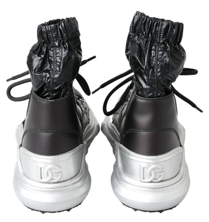 Dolce & Gabbana Schwarz Nylon Galileo High Top Turnschuhe Schuhe